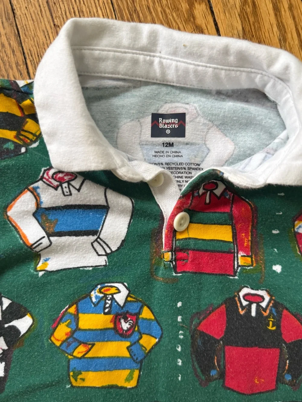 Rowing Blazers x Target Green Rugby-Print One-Piece Bodysuit - Size 12 Months